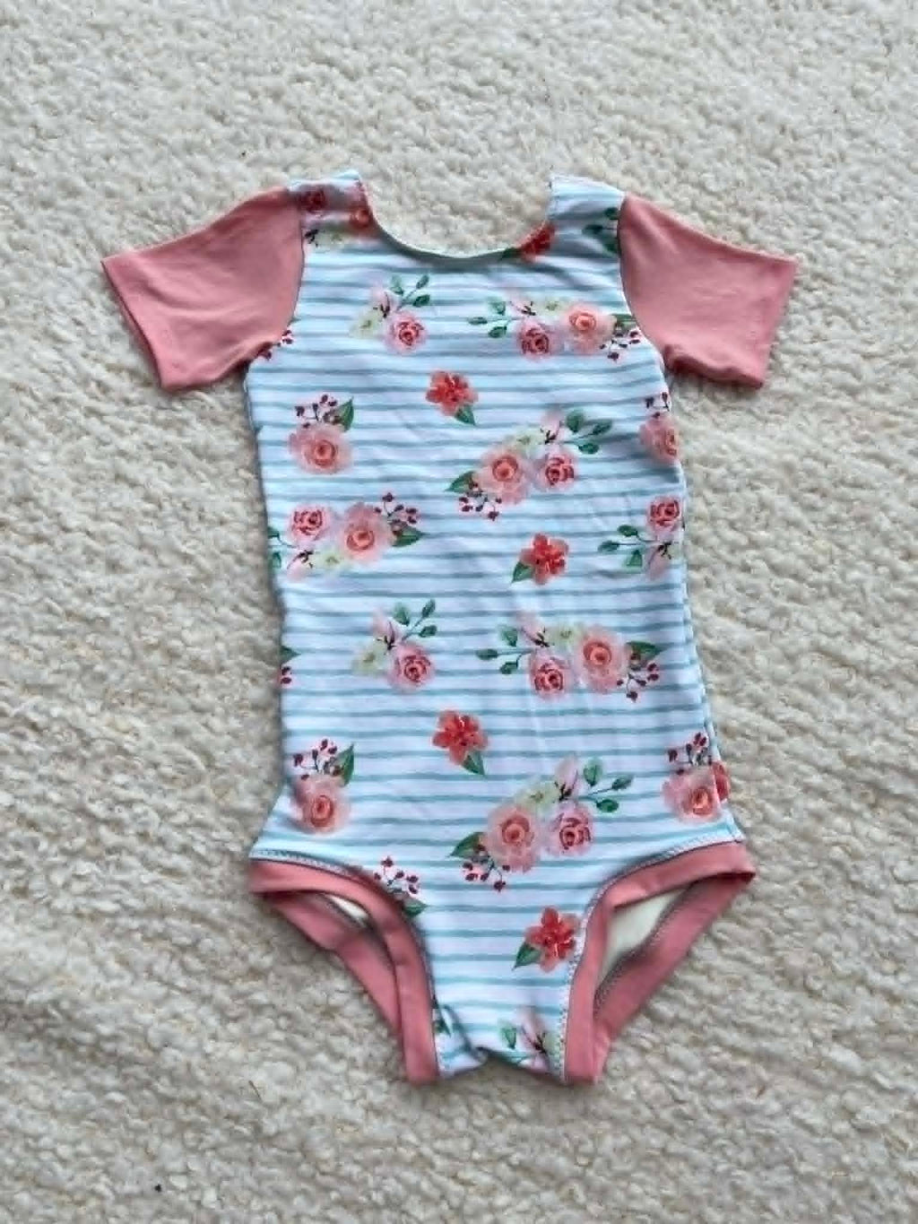 Floral and pink child size 8 leotard
