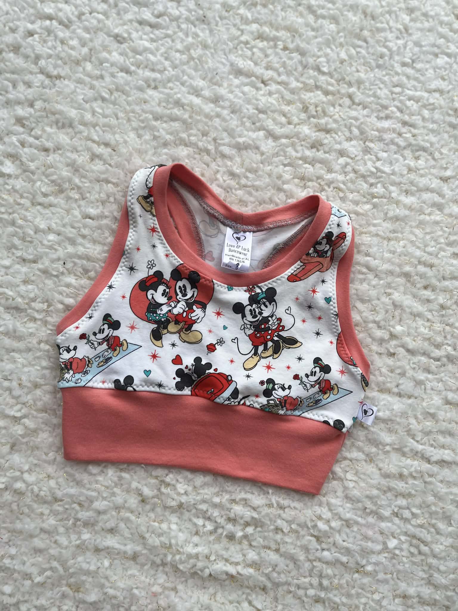 Mouse Love Crop Top child size 8