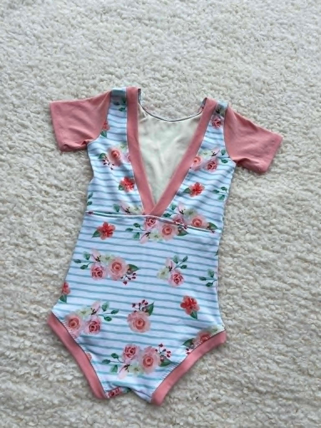 Floral and pink child size 8 leotard