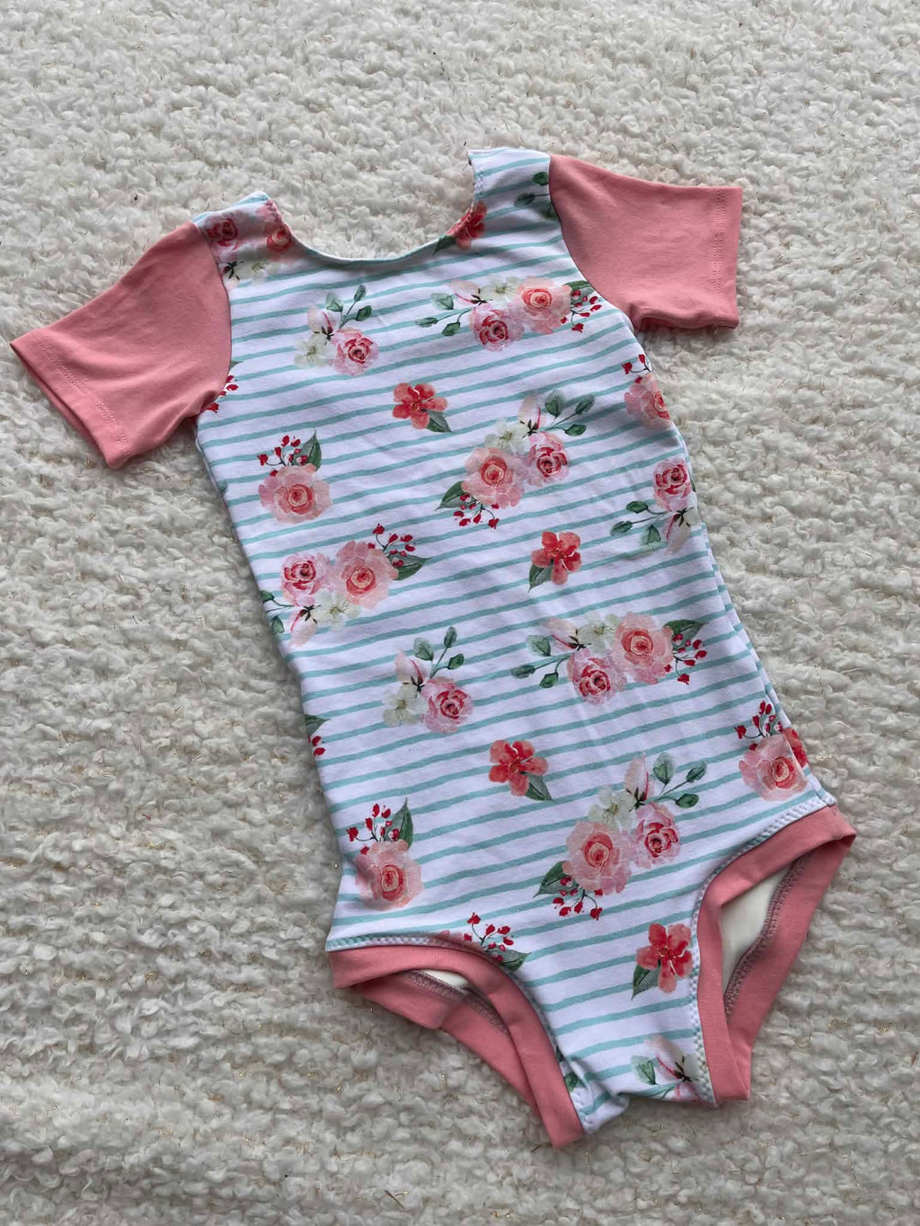 Floral and pink child size 8 leotard