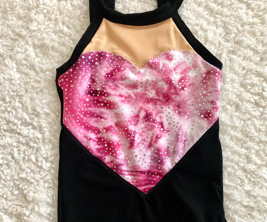 Pink heart leotard child size 8