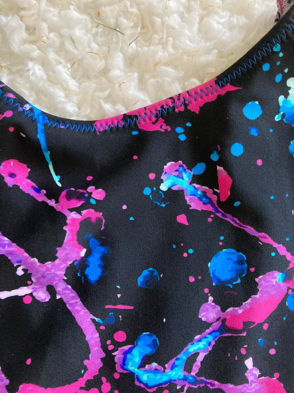 Neon splatter crop top child size 8/10